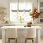 Modern Copper Chandelier with Acrylic Shades for Dining and Living Spaces