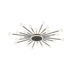 Lumière Flush Mount Ceiling Light in Glass and Iron, Modern Sputnik Design