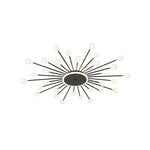 Lumière Flush Mount Ceiling Light in Glass and Iron, Modern Sputnik Design
