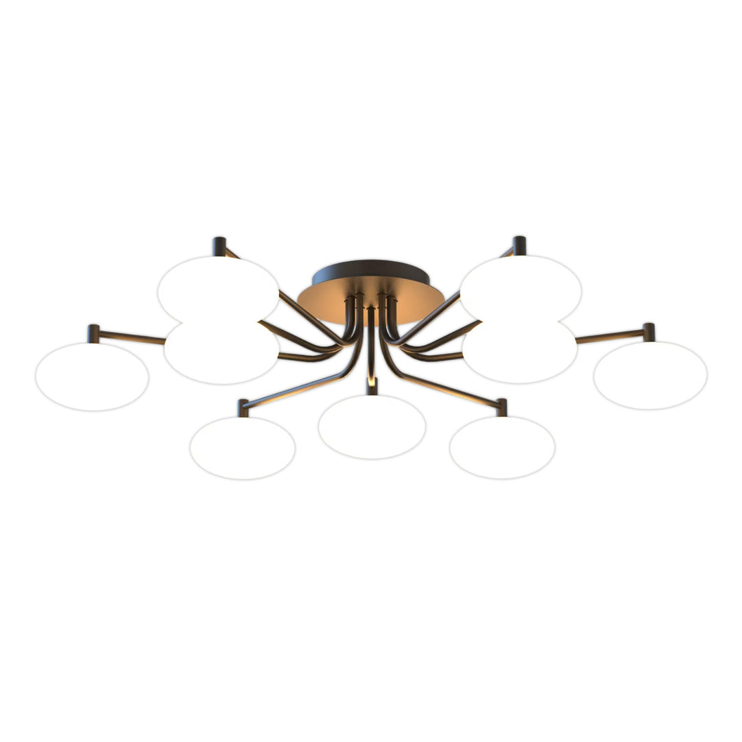 Lumina Glass Flush Mount Ceiling Light — Modern LED Fixture in Black