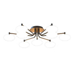 Lumina Glass Flush Mount Ceiling Light — Modern LED Fixture in Black