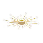 Lumière Flush Mount Ceiling Light in Glass and Iron, Modern Sputnik Design