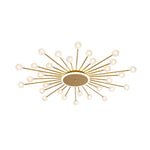 Lumière Flush Mount Ceiling Light in Glass and Iron, Modern Sputnik Design