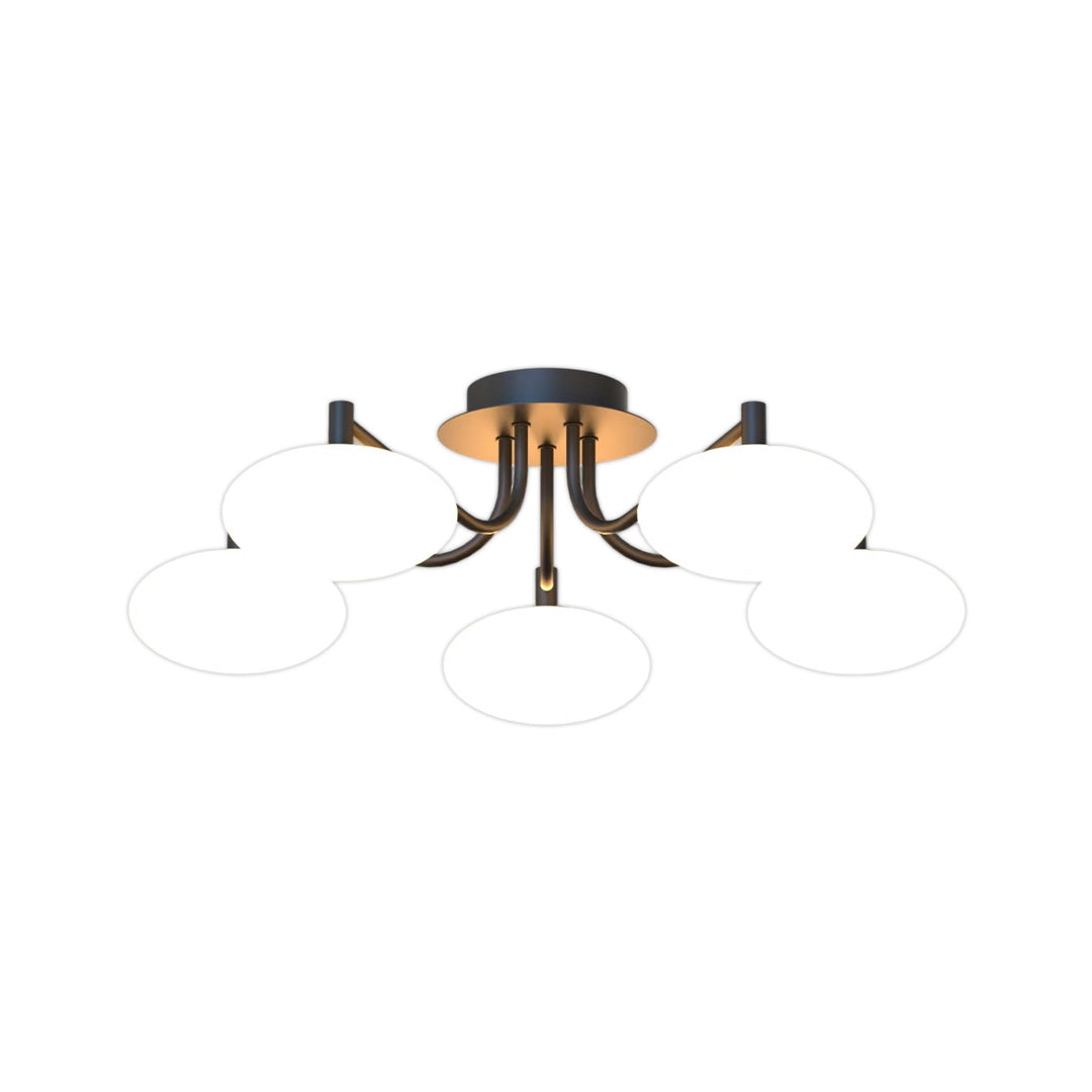 Lumina Glass Flush Mount Ceiling Light — Modern LED Fixture in Black