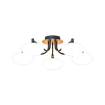 Lumina Glass Flush Mount Ceiling Light — Modern LED Fixture in Black