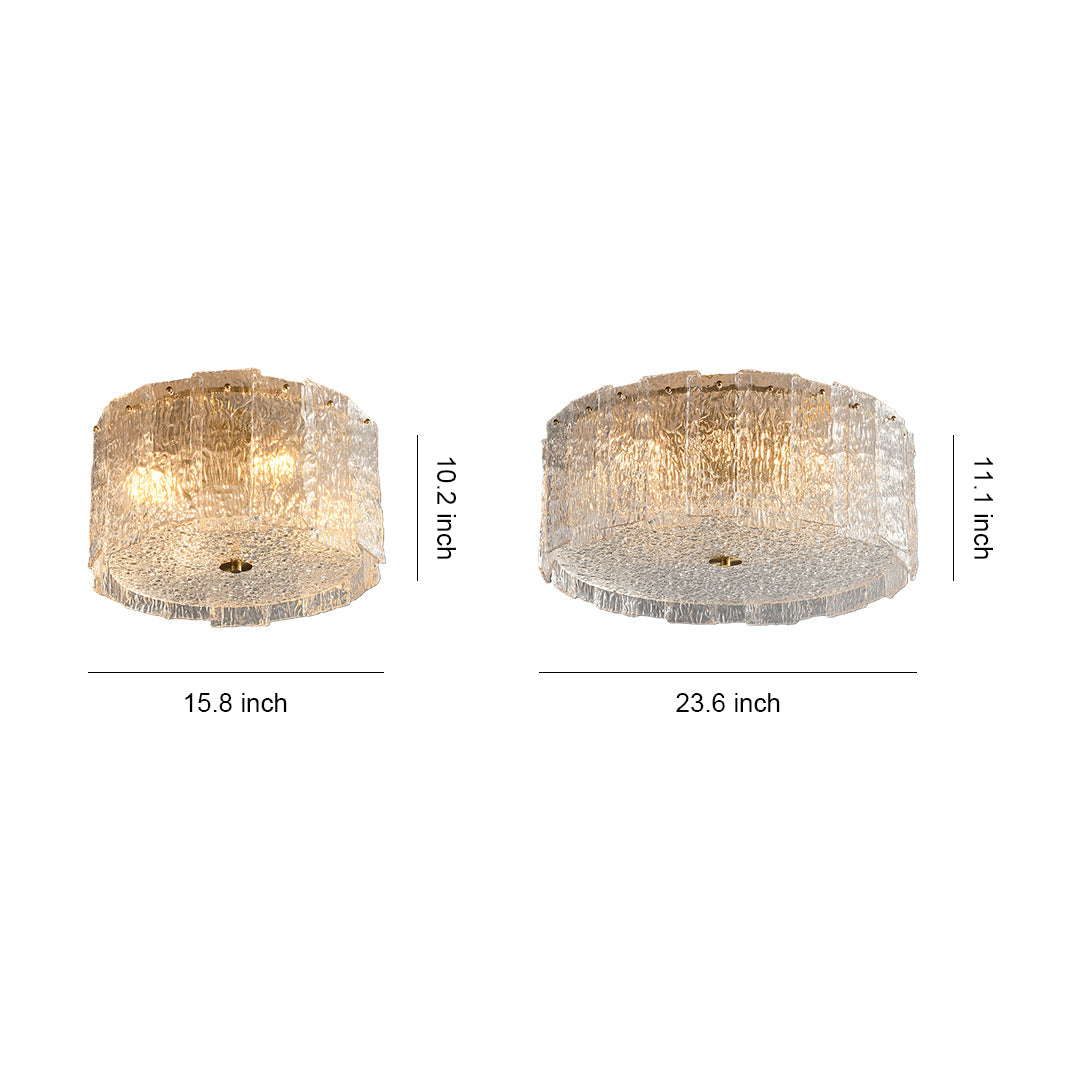 Lumière Copper Glass Flush Mount Ceiling Light
