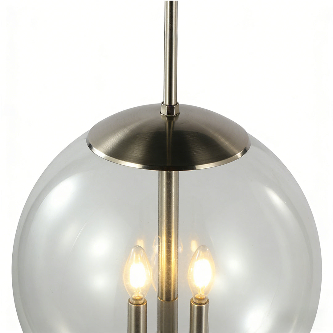 Silver Glass Orb Pendant Light – Modern Adjustable Ceiling Lamp