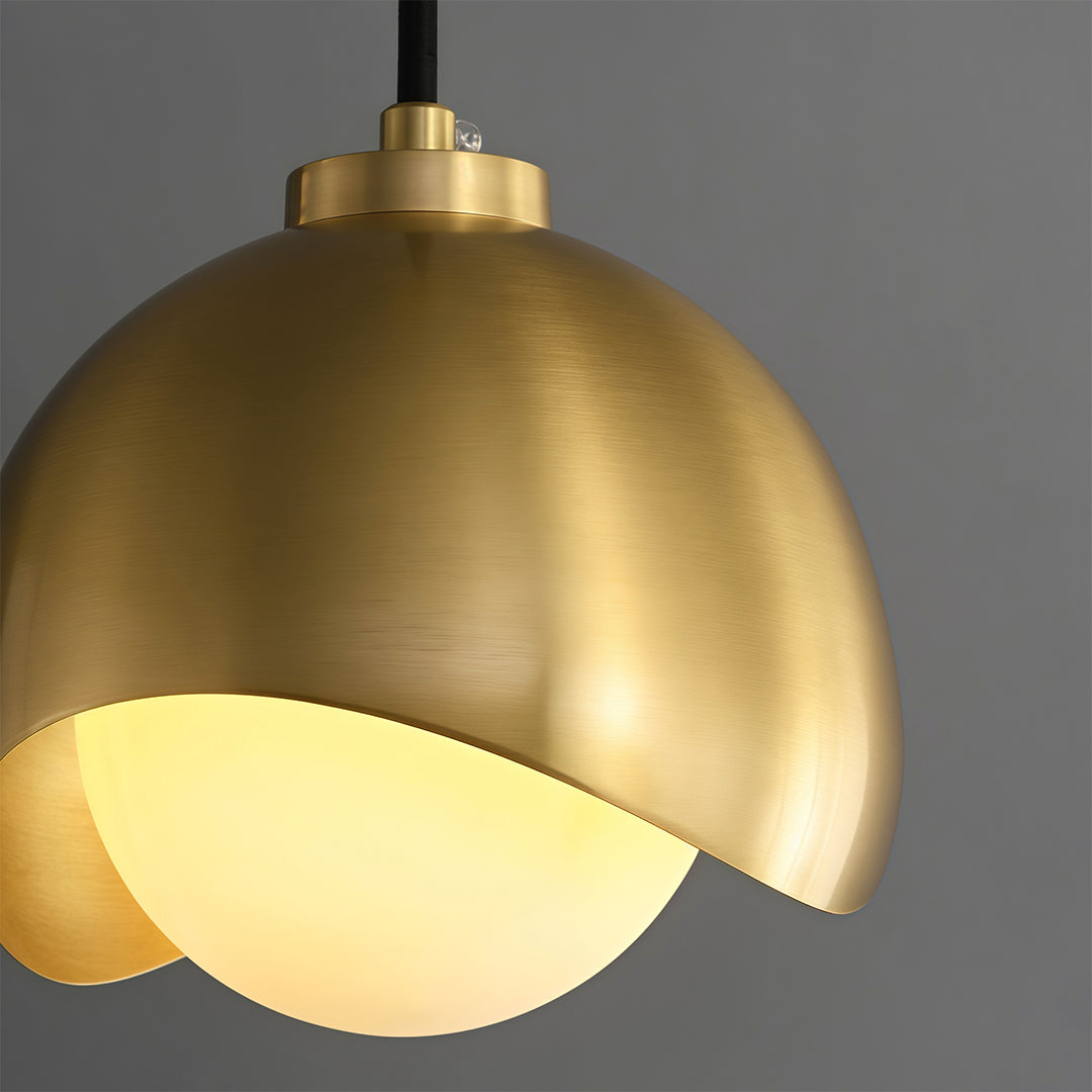 Nordic Brass Glass Pendant Light for Dining Room and Living Room