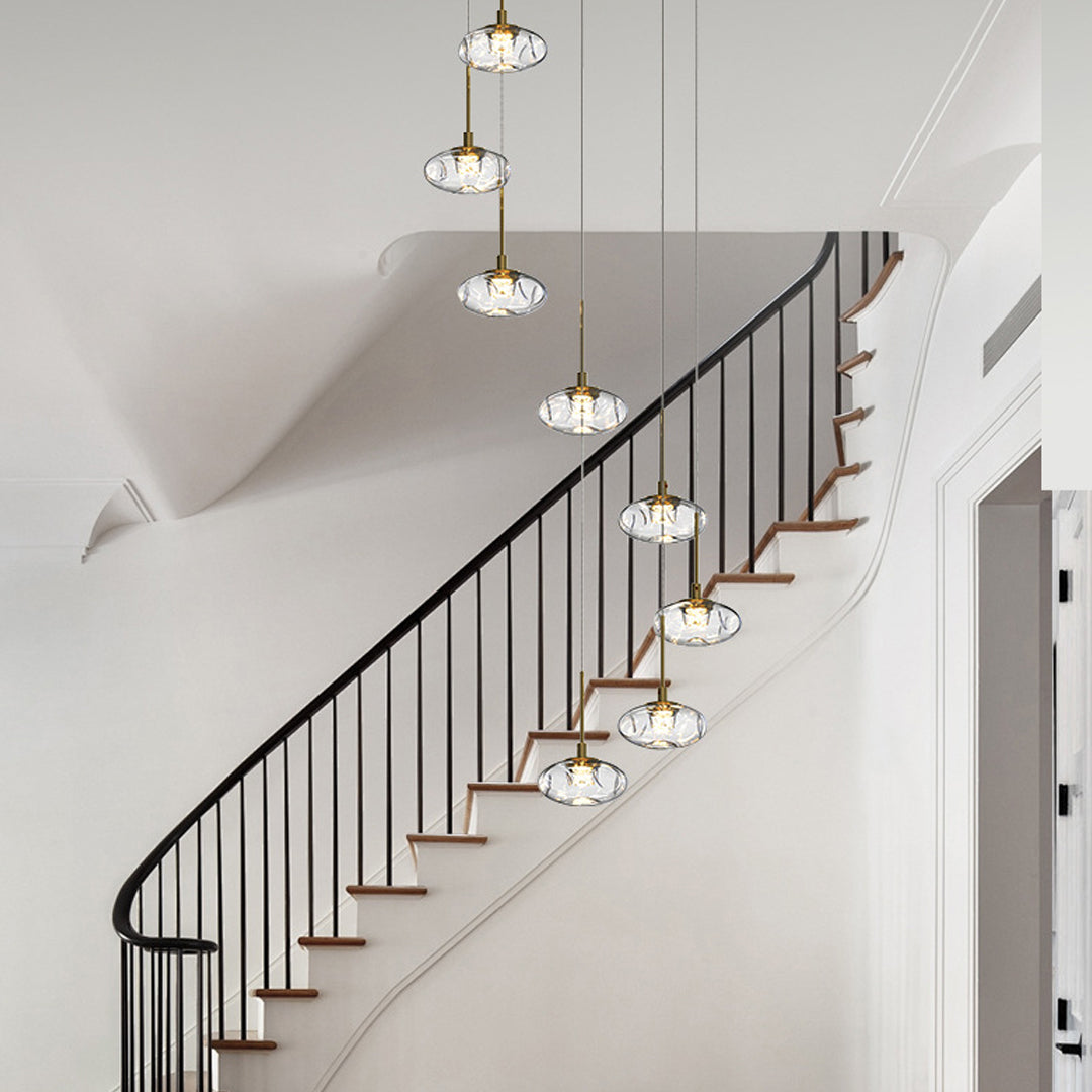 Italian Minimalist Ring Chandelier for High Ceilings