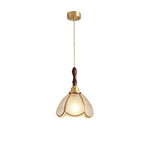 Ripple Glass Pendant Light in Copper Finish with Adjustable Hanging