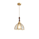Ripple Glass Pendant Light in Copper Finish with Adjustable Hanging