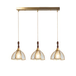 Ripple Glass Pendant Light in Copper Finish with Adjustable Hanging