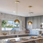 Lumina Glass Globe Pendant Light – Modern Single-Ball Ceiling Lamp for Dining & Living Spaces