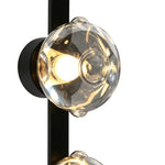 Modern Glass Wall Sconce with Black Iron Frame, Smoke Gray Shade, Dimmable LED