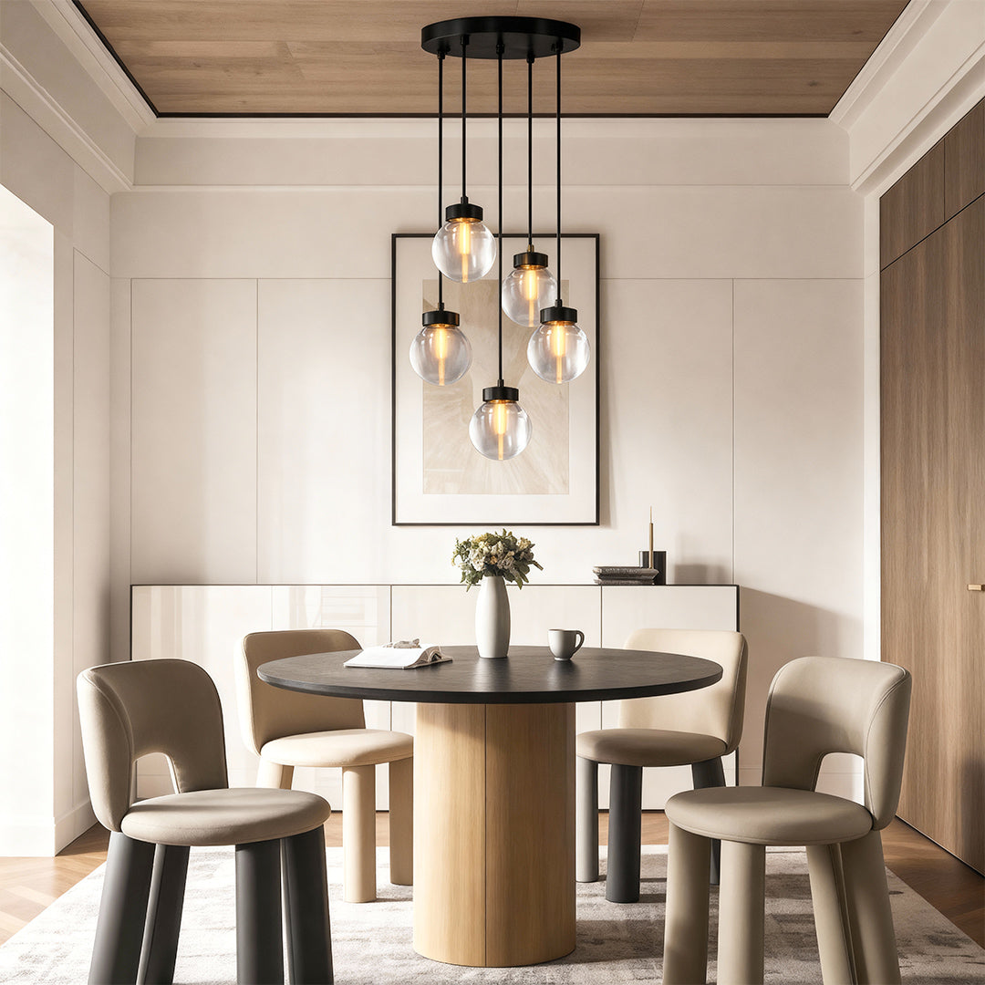 Luxury Copper Chandelier with Clear Glass Shades for Modern Interiors