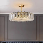 French Copper Semi Flush Mount Ceiling Light with Clear Glass Shade