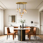 Luxury Copper Chandelier with Clear Glass Shades for Modern Interiors