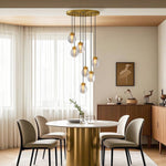 Luxury Copper Chandelier with Clear Glass Shades for Modern Interiors