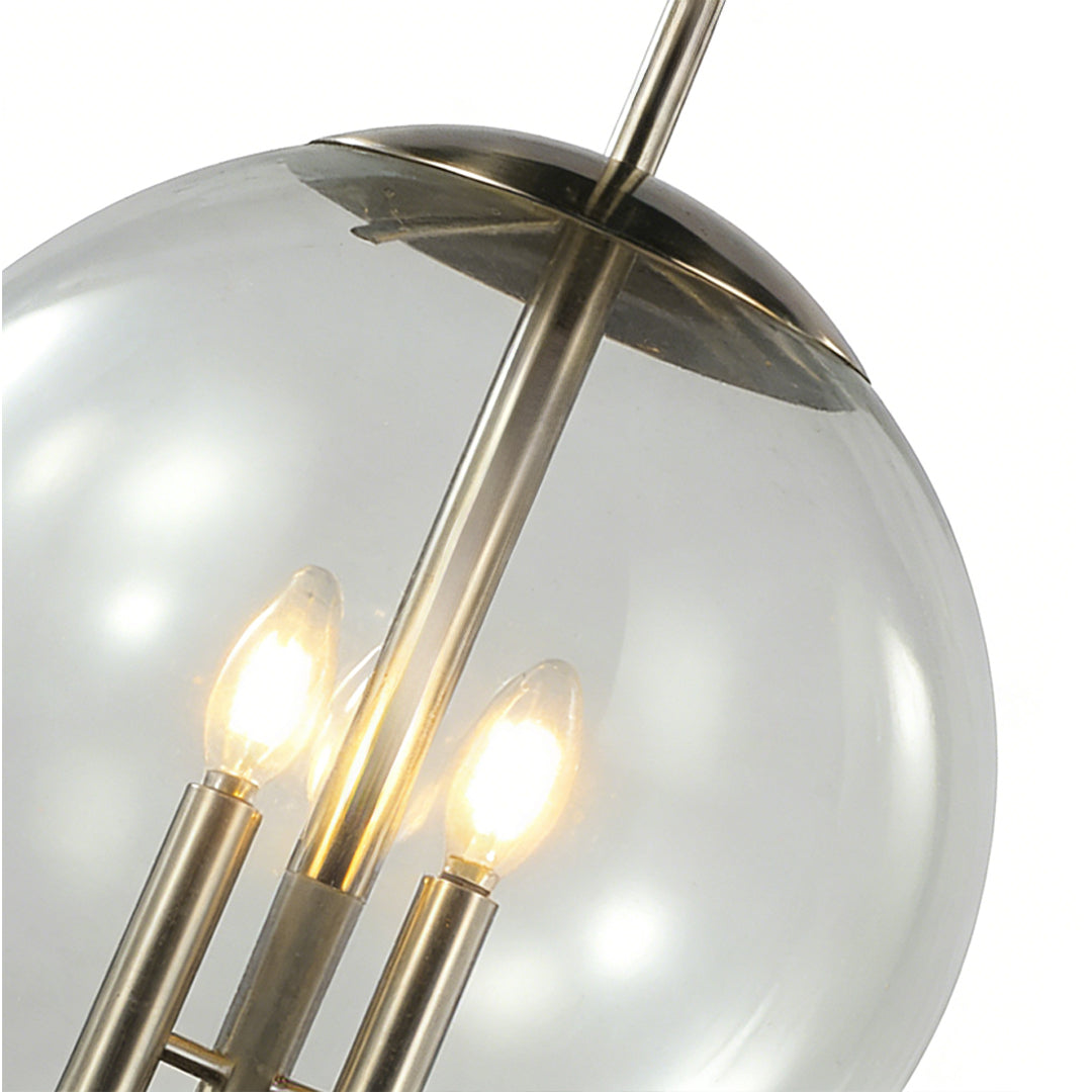 Silver Glass Orb Pendant Light – Modern Adjustable Ceiling Lamp