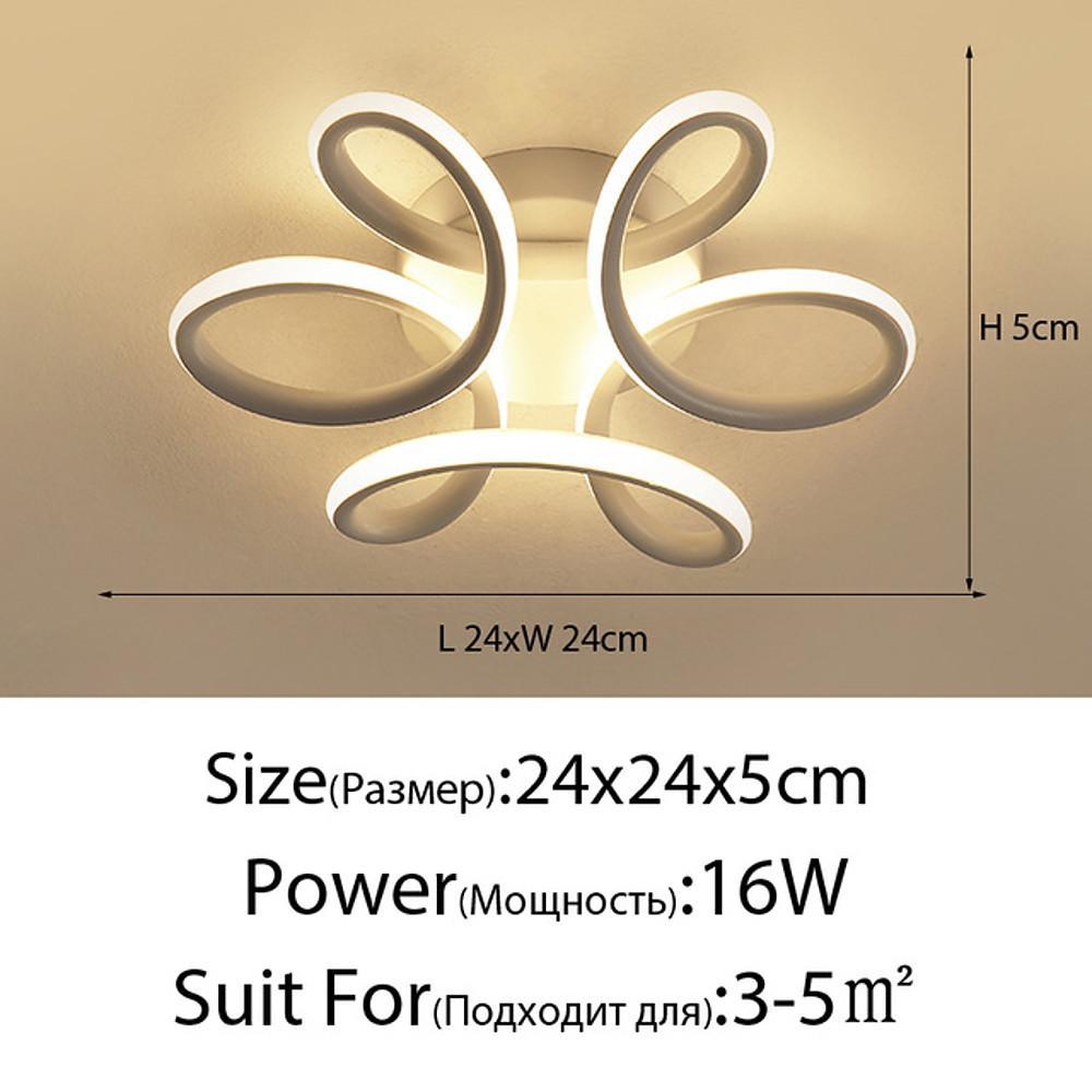 Waves Flower LED Flush Mount Ceiling Light in White and Black