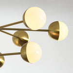 Solid Copper Globe Chandelier with Clear Glass Shades for Modern Interiors