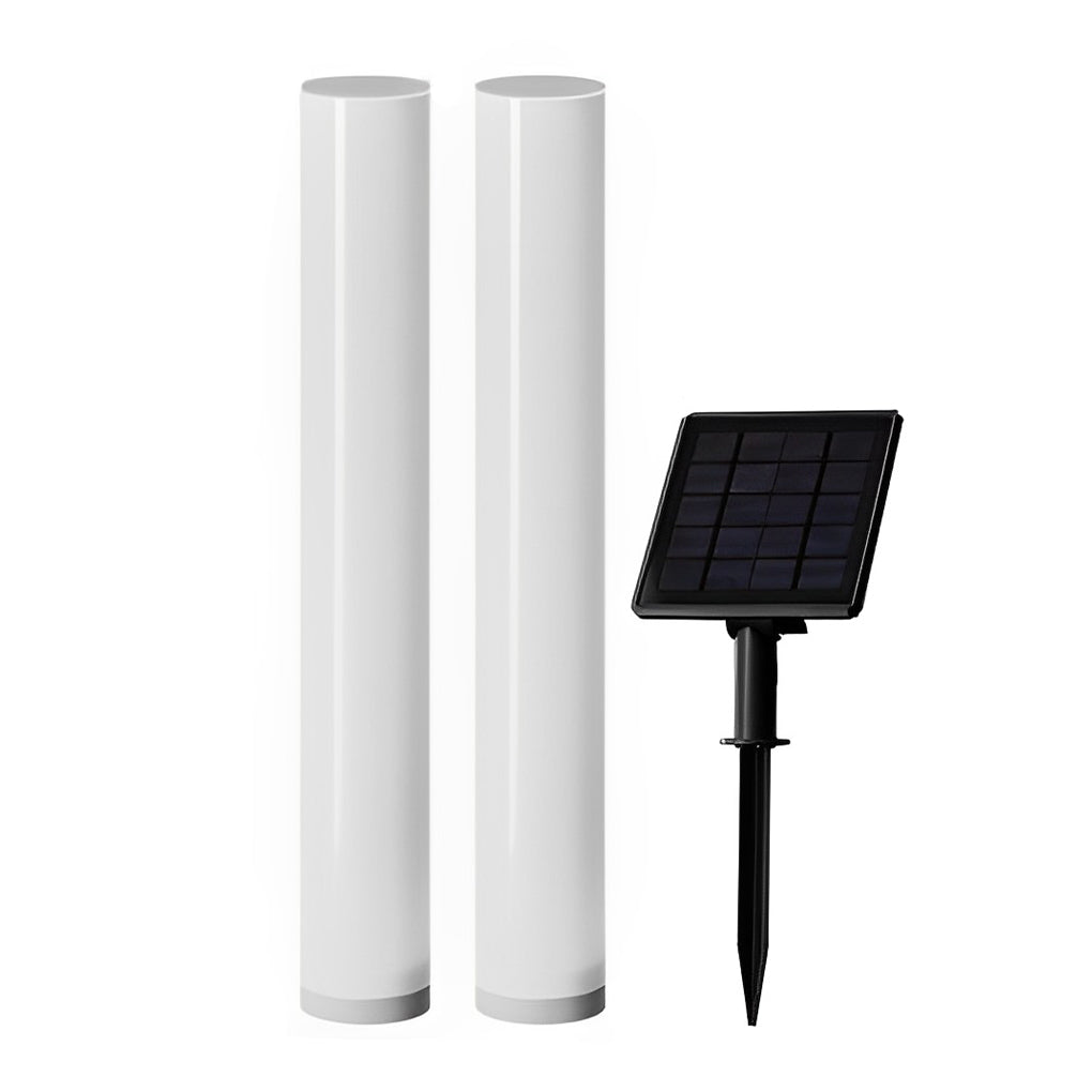 Modern Solar Lawn Lamp – Waterproof Cylindrical Post Light for Garden & Yard