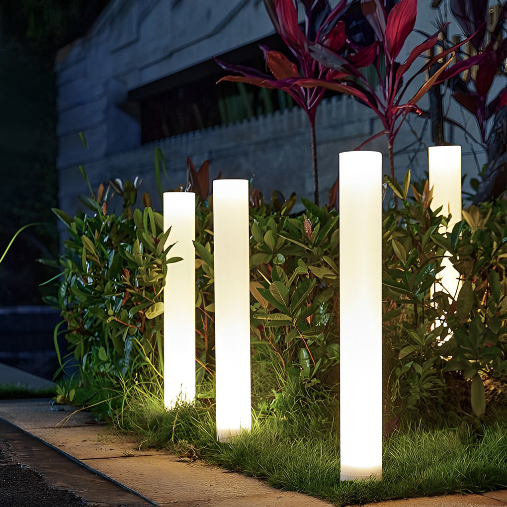 Modern Solar Lawn Lamp – Waterproof Cylindrical Post Light for Garden & Yard