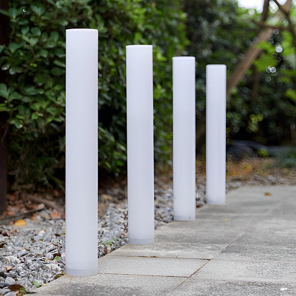 Modern Solar Lawn Lamp – Waterproof Cylindrical Post Light for Garden & Yard