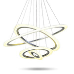 Modern 4-Ring LED Chandelier with Adjustable Hanging