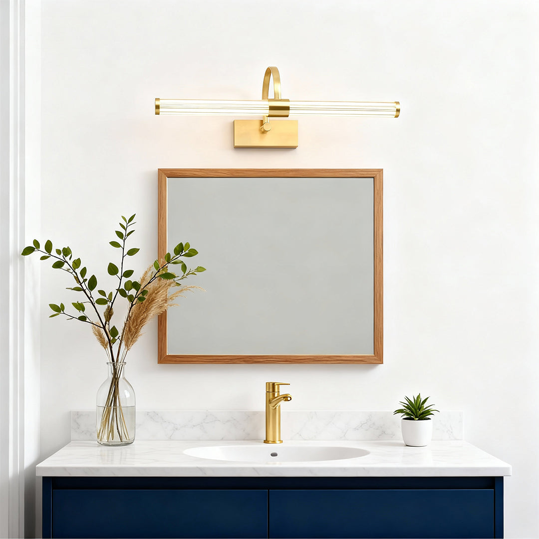 Aurora Nordic Brass Vanity Light Bar for Bathroom Mirror