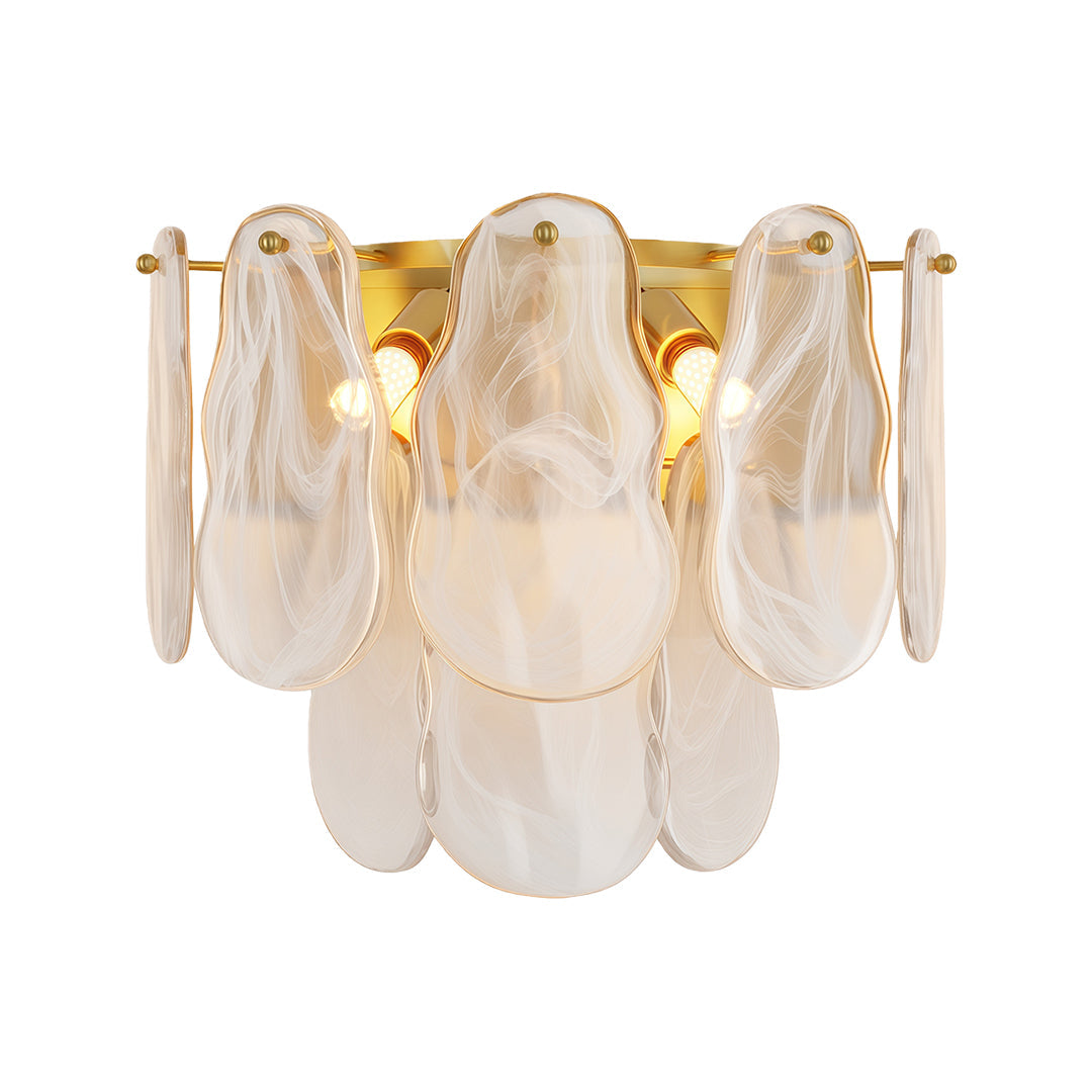 Art Deco French Luxury Wall Sconces, Copper Glass Dual-Light