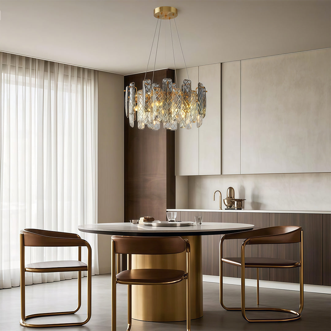 Lumière de Cristal Contemporary Crystal Chandelier with Adjustable Chain