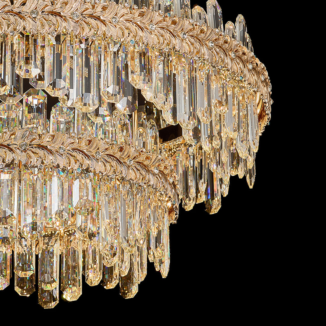 Lumière Cascade Crystal Chandelier in Champagne Gold
