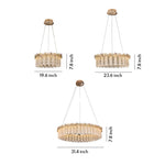 French Minimalist Crystal Chandelier in Champagne Gold Finish