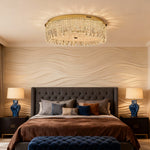 Luxe Crystal Flush Mount Ceiling Light in Champagne Gold