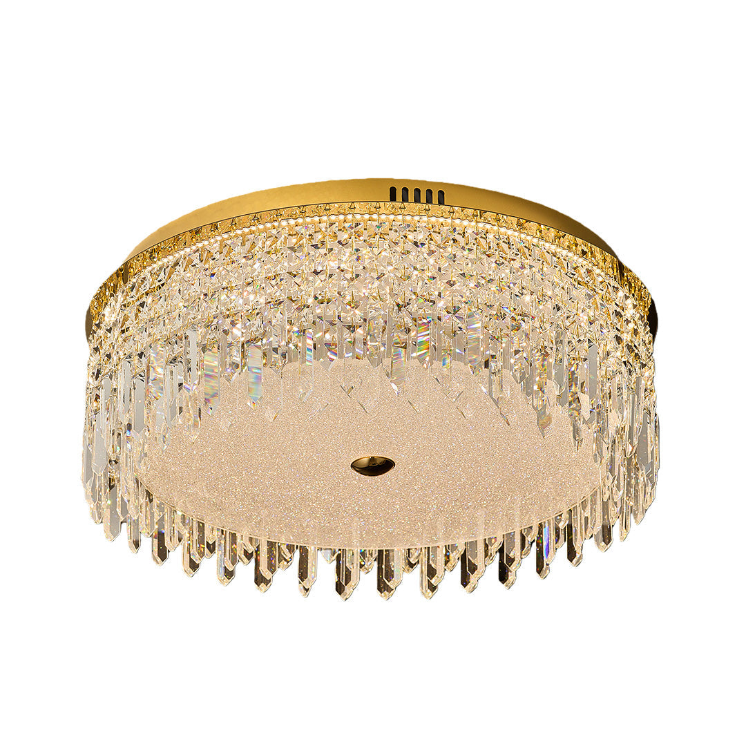 Luxe Crystal Flush Mount Ceiling Light in Champagne Gold