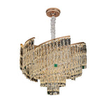 Crystal Pendant Chandelier in Champagne Gold Carbon Steel