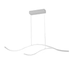 Wavy LED Pendant Light with Adjustable Height in Metallic Finishes