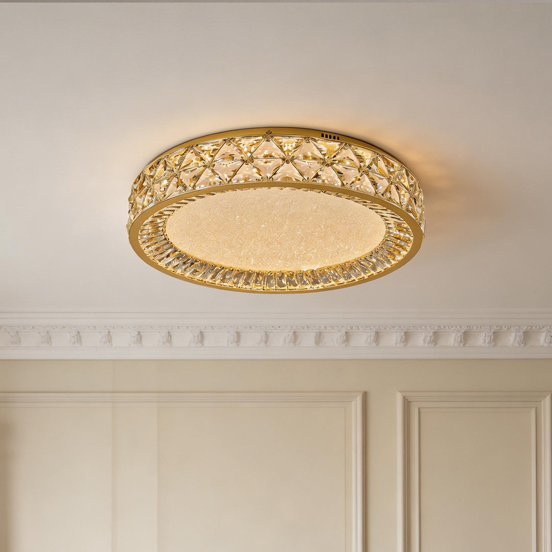 Aurelia Crystal Flush Mount Ceiling Light in Champagne Gold