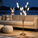 Olive Grove Floor Lamp in Gold Iron with White Shade