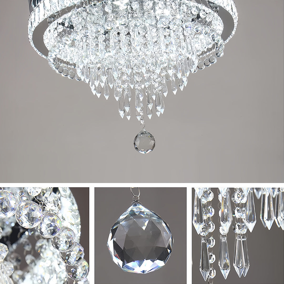 Aurelia Crystal Flush Mount Ceiling Light in Gold Stainless Steel