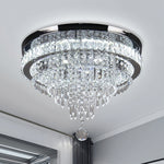 Aurelia Crystal Flush Mount Ceiling Light in Gold Stainless Steel
