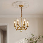 Lumière Cascade: Modern Copper Glass Drop Chandelier for Elegant Interiors