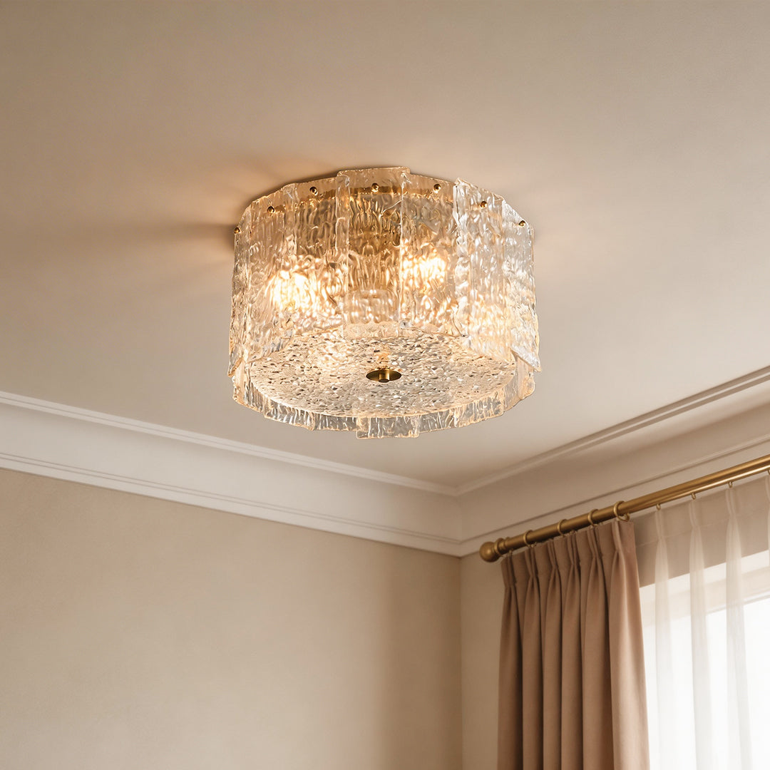Lumière Copper Glass Flush Mount Ceiling Light