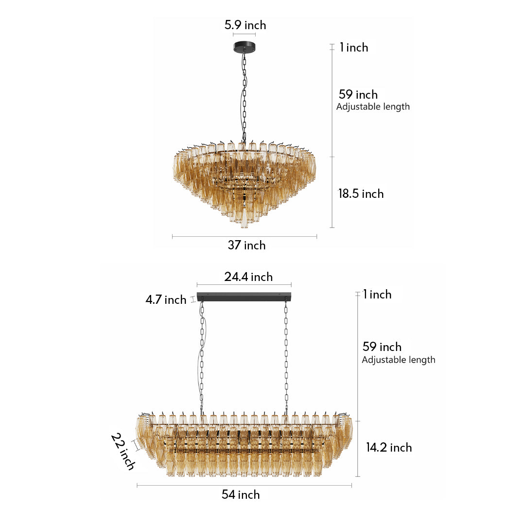 Modern Glass Pendant Chandelier 8-Light 10-Light American Luxury Ceiling Light