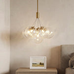 Aurelia Bubble Chandelier in Solid Copper, Modern Minimalist Ceiling Light
