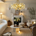 Aurelia Gold Modern Chandelier with Glass Shades