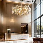 Aurelia Gold Modern Chandelier with Glass Shades