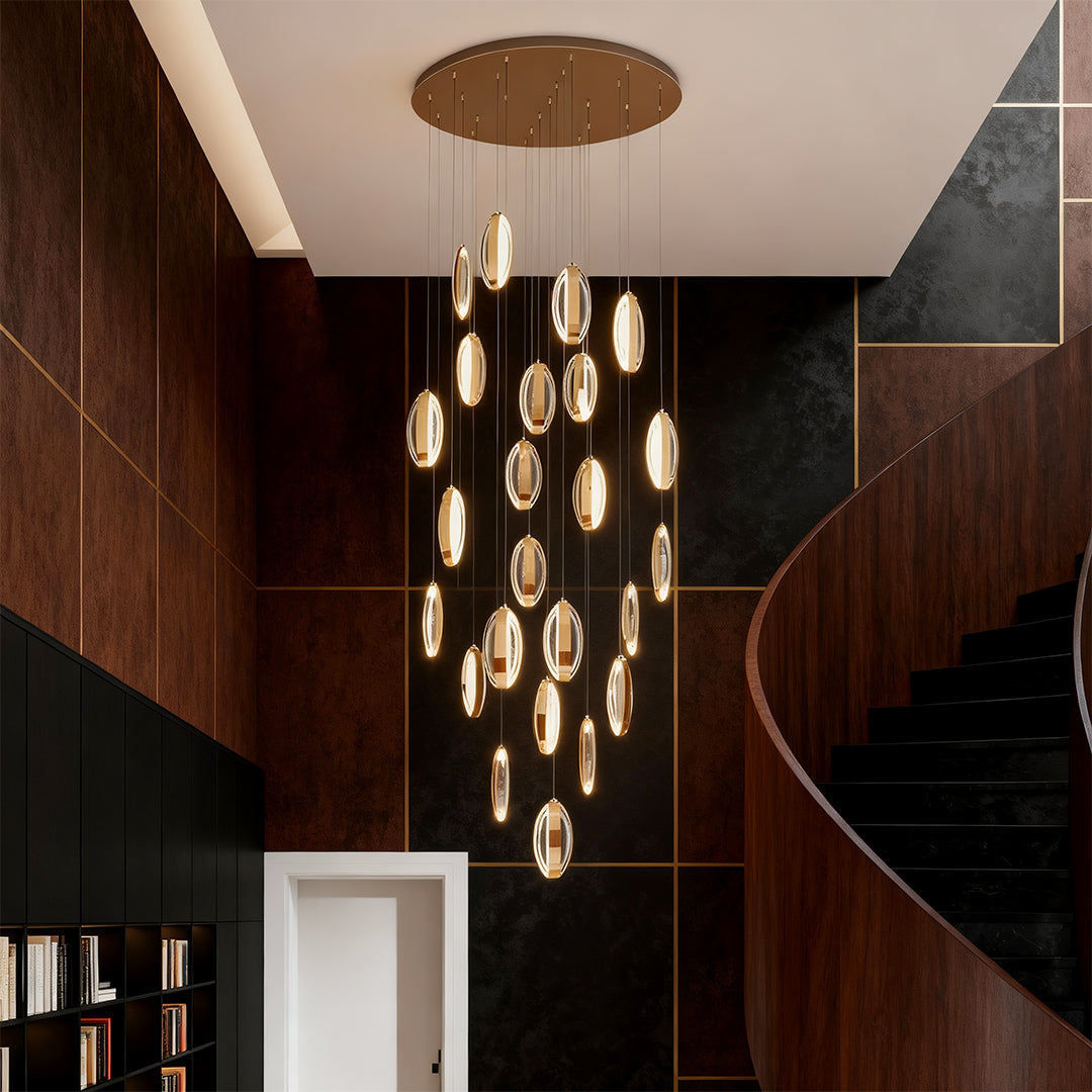 Möbius Gold Modern Chandelier – Luxury LED Ceiling Light