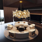Aurelia Gold Modern Chandelier with Glass Shades